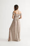 Ellia Sage Multi Floral Off Shoulder Smocked Maxi Dress