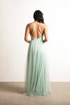 Night To Remember Chiffon Double High Slit Maxi Dress - Sage