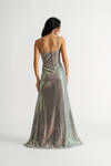 All About You Silver One Shoulder Sequin Maxi Dress