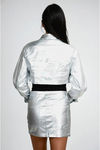 Cosmic Edge Metallic Mini Skirt - Silver