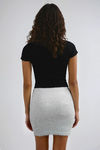 Frost Charm Knit Mini Skirt - Silver