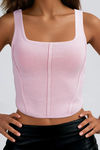 Too Cute To Handle Ribbed Tank Top - Soft Pink