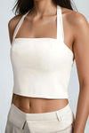 Runway Ready Halter Top - Stone Beige