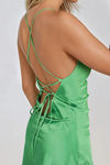Live Light Criss Cross Back Satin Mini Dress - Summer Green