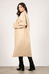Free Yourself Tan Open Front Longline Coat