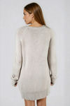 Never Forget You Lace Up Sweater Mini Dress - Taupe