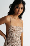 Sonya Taupe Leopard Mesh Cutout Bodycon Mini Dress
