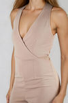 Sultry Vibe Open Back Jumpsuit - Taupe