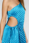 Own the Glow Pleated Cutout Mini Dress - Teal