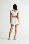 Annisa White Ruffle Cutout Skater Mini Dress