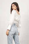 Cassidy White Satin Blouse