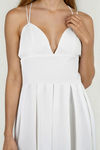 Dancing in Dreams V-Neck A-Line Midi Dress - White