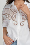 Elegant Whimsy Embroidered Blouse - White