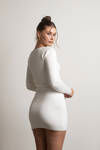 Katalina White Ribbed Sweater Mini Dress