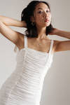 Liesel White Ruched Bodycon Mini Dress
