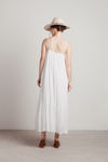 Lisana White Triangle Plunge Maxi Dress