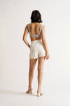 Lucinda White Ruffled Paperbag Shorts