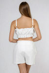 Made to Move Ruffled Crop Top and Shorts Set - White