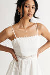 Make Me Go White Lace Skater Dress