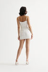 Mariah White Ruched Bodycon Mini Dress