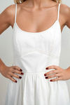 Meet Me There Scoop Neck Pocket Mini Dress - White