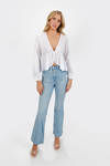 Mikee Front Tie Blouse - White