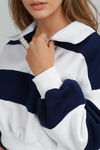 Urban Drift Zip Pullover - White/Navy