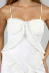 One More Kiss Sweetheart Ruffle Maxi Dress - White