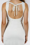 Party Ready Open Back Ribbed Mini Dress - White
