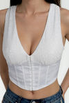 Shine Bright Sequins Corset Top - White