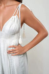 Beautiful Things Tie Shoulder Maxi Dress - White Silver