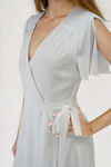 Sunny Mood Flutter Sleeve Wrap Midi Dress - White