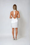 Sweet Fantasy Satin Halter Mini Dress - White