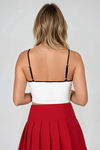 Sweet Tease Cutout Bow Cami Top - White
