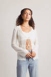 Take Me Out White Semi-Sheer Open Front Blouse