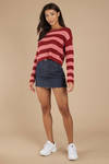 Caroline Wine Striped Sweater