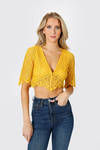 Same Old Love Yellow Lace Crop Top