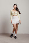 You Should Know Yellow Pearl Button Ribbed Cardigan