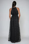 Thorn Kiss Floral Smocked Waist Maxi Dress - Black