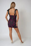 Dewy Dream Bow Tie Straps Bodycon Mini Dress - Jazz Berry